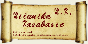 Milunika Kasabašić vizit kartica